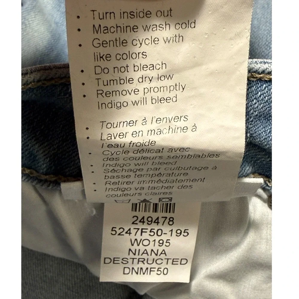 Paige Jax Knee Cut Off‎ Short Niana Destructed Light Wash Denim Size 4 (27)
